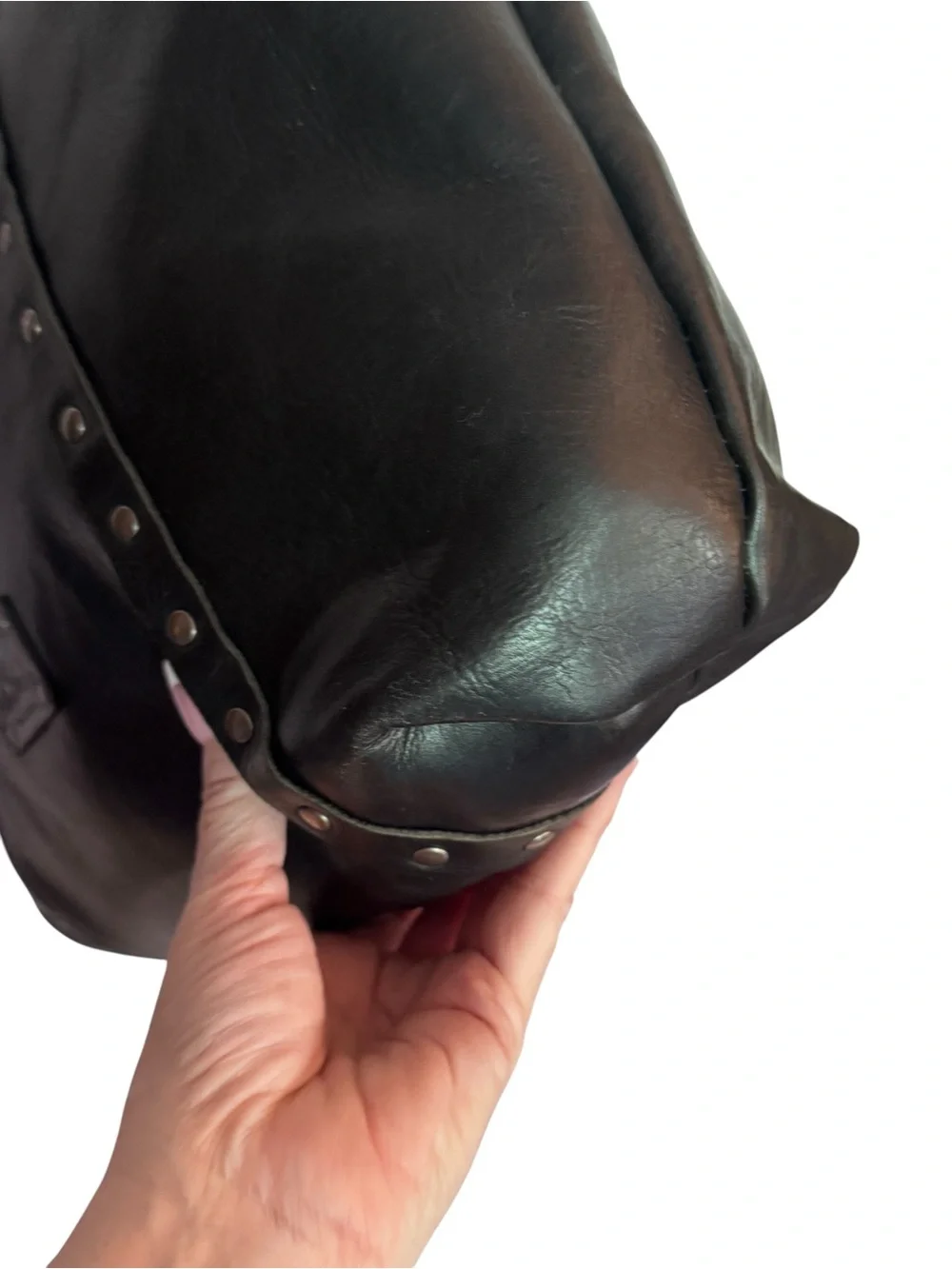 Patricia Nash Stud-Accented Leather Tote in black